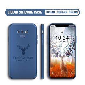 Hontinga for Samsung Galaxy Note 9 Case Soft Silicone Square ELK Deer Reindeer Phone Cases Full Cover Camera Shockproof Protection Rubber Case