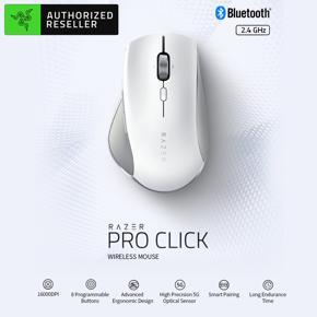 Razer Pro Click Bluetooth+2.4GHz Dual-mode Wireless Mouse Ergonomic Mice with 5G Optical Sensor 8 Programmable Buttons Silver