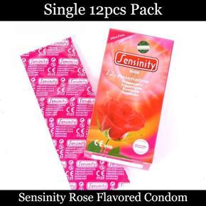 Sensinity Condom - Rose Flavored Condom - 12pcs Pack