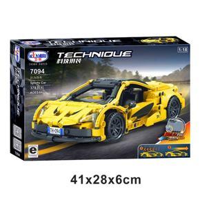 7094 1/18 Pull Back Sports Car Model Assembled Building Blocks Educational Toys Pull Back Sports Car Building Block Toy