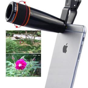 12x Telescope Mobile Phone Camera Lens -Black