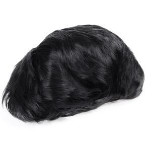 Mens short straight Black Daily life full wig