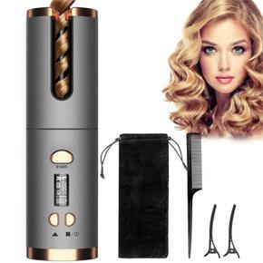 Hair Curler Set Cordless Automatic Rotating Hair Curler Curling Iron LED Display Temperature Adjustable styling tool Wave Styer