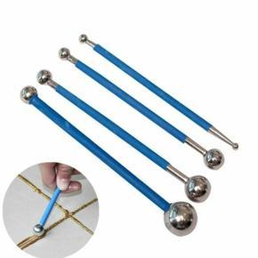 DASI 4pcs/set Double Steel Pressed Ball Tile Grout Repairing Stick Ceramic Floor Grout Glue Gap Scraping Construction Tools