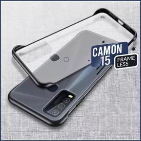 For Tecno Camon 15 Frameless  Matte finish Transparent Case Back Cover