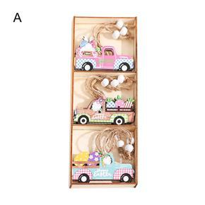 9Pcs/Set Beautiful Colored Drawing Hanging Decor Easter Style Handmade Wood Hanging Widget for Home