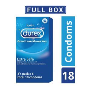 Durex Extra Safe Condom (3Sx6)-18Pcs=1Box  [global]
