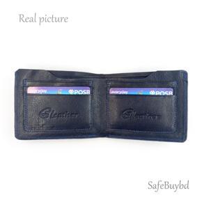 Navy Blue Color 100% Leather Fashion Wallets Manibag for Man - SafeBuybd