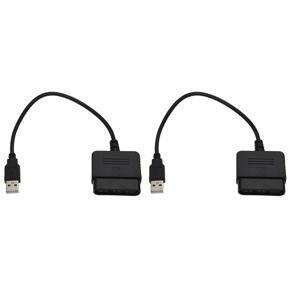 ARELENE 2X USB Adapter Converter for PS2 to PS3 PC Controller Black