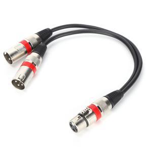 3-Pins XLR Female to Dual Male Y Splitter Audio Adapter Microphone Cable