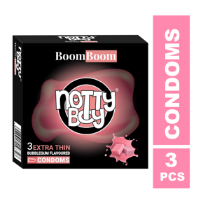 NottyBoy BoomBoom Bubblegum Extra Thin Flavoured Condoms - 3Pcs Pack