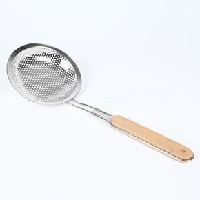 Stainless Steel Oil Strainer Made With Wooden Handle Large - 1 Piece