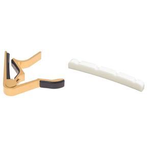 Capo Gold Professional Offers for Acoustic Guitars with Slotted Curved Bone Bass Nut