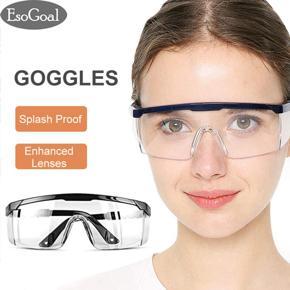 EsoGoal Transparent Safety Goggles Effectively Anti Infection Eyes Shield Anti Droplets Safety Protective Glasses Protection Anti-fog Anti-splash Sand-proof Goggle Unisex Eye Shield with Strengthen Le