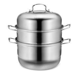 28cm Boiler Soup Pot 3-Layer Fast Steaming Stainless Steel Steam Thicken Steamer - Korean three-layer thickened combination cover
