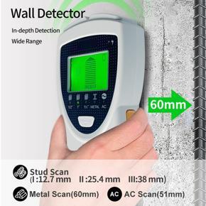 Stud Detector Wall Scanner 5 In 1 Multifunctional Electronic Wall Detector Smart Stud Detector Metal Wood Stud Fire Wire Cable Rebar Detection Sensor Locator Metal Detector with LCD Display