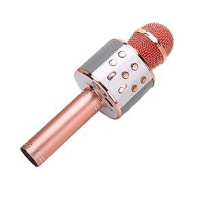 Portable KTV Wireless Karaoke Handheld Microphone USB Player Mic Speaker  rose Gold