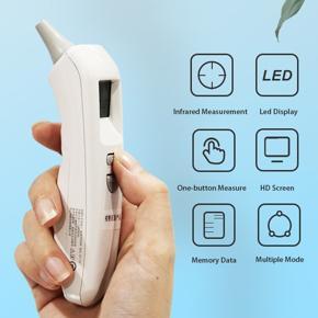 TH520K Forehead Ear IR Infrared Thermometer Electric Temperature Measurement Body Temperature Meter With Memory Function Digital Display Fever Alarm Beeper