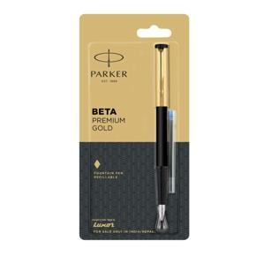 Parker Beta Premium FP CT Fountain Pen with Free one Ink Cart (Gold)