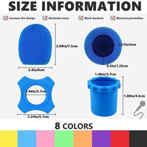 Microphone accessories-8 x Microphone covers
8 x Microphone protection rings
8 x Microphone bottom sleeves-random colors