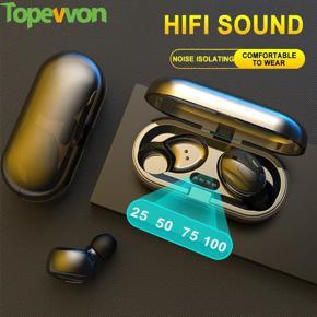 Bluetooth Earphone Stereo Wireless Earbuds On-screen Display HIFI Sound IPX5 Waterproof Sport Handsfree Gaming Headset with Mic For All Phone