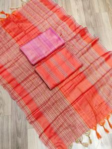 Sarif Collection Special Barmis Tat Cotton Unstitched Three Piece Shalwar Kameez (3 Piece) - Dress For Girls - 3 Pice Dress - Three Piece - 3 Pice Dress