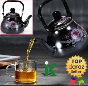 Enamel Coated Kettle 1.5 Liters Enamel Enamel Pot Traditional Chinese Pear-shaped pot Thickened Water Kettle with Stainless Steel