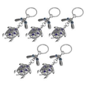 Himeng La 5Pcs Turtle Keychain Handcrafted Exquisite Beautiful Evil Eye for Handbag Backpack Car Decoration