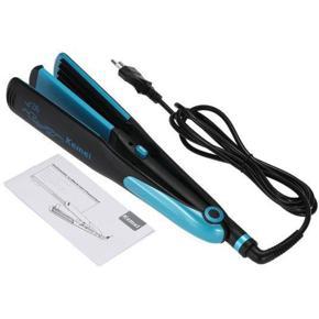 KEMEI KM-2209 2 in 1 Creative Hair Straightener Curling Iron - Blue and Black