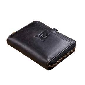 BULL CAPTAIN Leather wallet multi-function ,folding multi-calendar handmade wallets, chain wallets, zipper money bag, moneybag for man