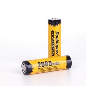 Doublepow 2000mah 3.7v ICR 18650 rechargeable li ion battery with pointed head-2 pieces box