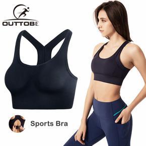 Outtobe Women Sports Bra Fitness Yoga Underwear Professional Shockproof Training Exercise Running Gym Tops Bra No Underwire Workout Bra with Adjustable Buckle