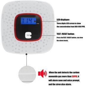 ARELENE Combination Carbon Monoxide Alarm,LCD CO Carbon Monoxide Gas Alarm Sensor Poisoning Smoke Gas Tester Detector