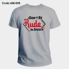 Rude Ash Half Sleeve T-Shirt For Men