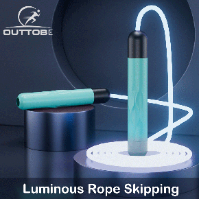 Outtobe Jump Ropes Luminous Skipping Rope LED Light Up Rope Adjustable Rope Fitness Sports Accessories Non-Tangled Exercise Skipping Rope Silent Fitness Accessories Training Sports Equipment with Anti