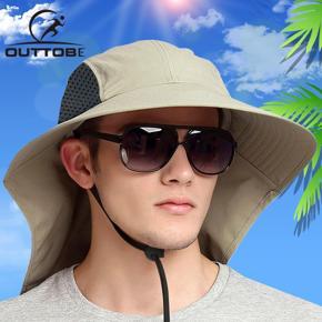 Outtobe Fishing Hat Summer Sun Hat Outdoor Sun Protection Quick-drying Fisherman Hat Splash-proof Sunscreen UV Protection Large Basin Cap