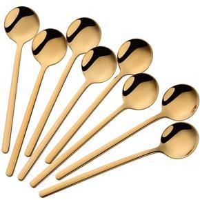 12Pcs Round Coffee Spoon,Stainless Steel Mini Teaspoons,Sugar/Dessert Spoon,Ice Cream Spoon