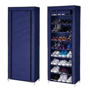9-Layer 40-Pair Large Shoe Rack Shoe Storage Organizer Cabinet Tower -Blue Color