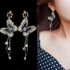 Butterfly earrings sweet girl earring Long Drop Earrings For Girls Wedding party Earrings For women Gift for Lover Friend women sister - Ear Ring - Ear Ring