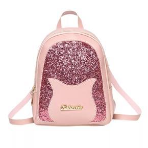 New Women Bag Lady Girls Mini PU Leather Sequin Bling Backpack Rucksack School Bag Travel School Bag Lovely Shoulder Fashion