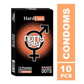 NottyBoy HardCore Raised Dots Chocolate Flavored Condoms - 10Pcs Pack