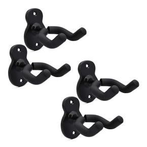 4 Pcs Guitar Wall Mount Hanger,Electric Classical Bass Guitar Hooks Ukulele Wall Stands for Home and Studio