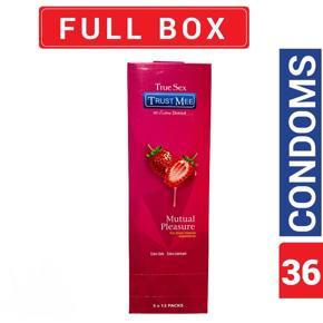 Dotted Strawberry Flavor Condoms - Full Box - 3x12=36pcs