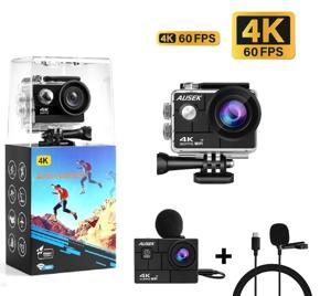 AUSEK Wifi 4K 60fps Ultra HD Waterproof Sports Action Camera With Extranal microphone
