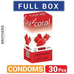 Coral Strawberry Extra Performance Condoms - Full Box - 10x3=30Pcs