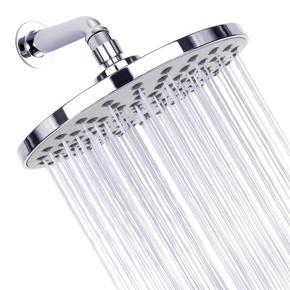 High Pressure Shower Head 8 Inches Rain Showerhead G1/2 Adjustable Bathroom Shower Head Spray Showerhead Polished Chrome Bath Rain Round Shower Head Replacement