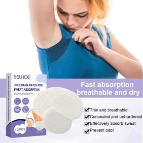 12pcs Armpit Sweat Pad Summer Disposable Breathable Underarm Sweat Absorbent Pad for Men Women