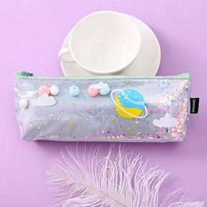 Cartoon Universe Pattern Starry Pencil Bag School Student's Stationery Portable Pencil Case