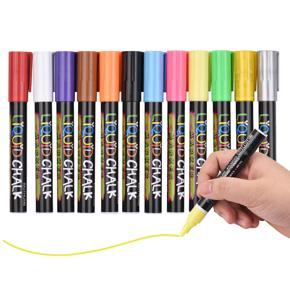 BIGTHUMB Liquid Chalk Markers 12 Vibrant Colors with 3mm Reversible Tip Erasable Water-based Chalkboards Marker Pens Non Toxic Quick Drying for Blackboard Glass Mirrors Office Home Restaurants Supplie