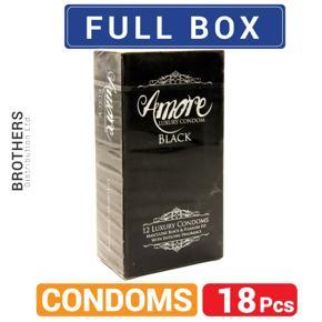 Amore - Black Luxury Condom - Full Box - 3x6=18pcs Condom